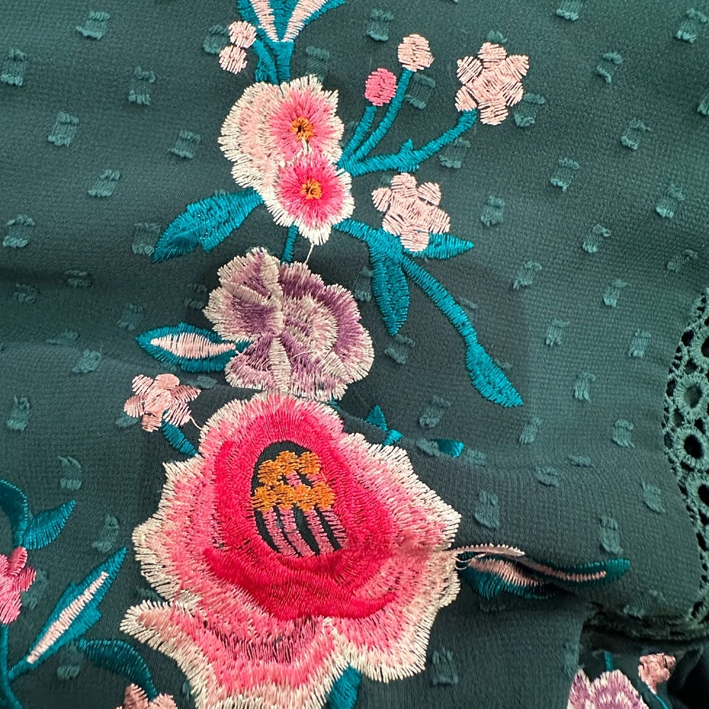 Asos Petite High neck embroidered mini Dress - Picture 7 of 14